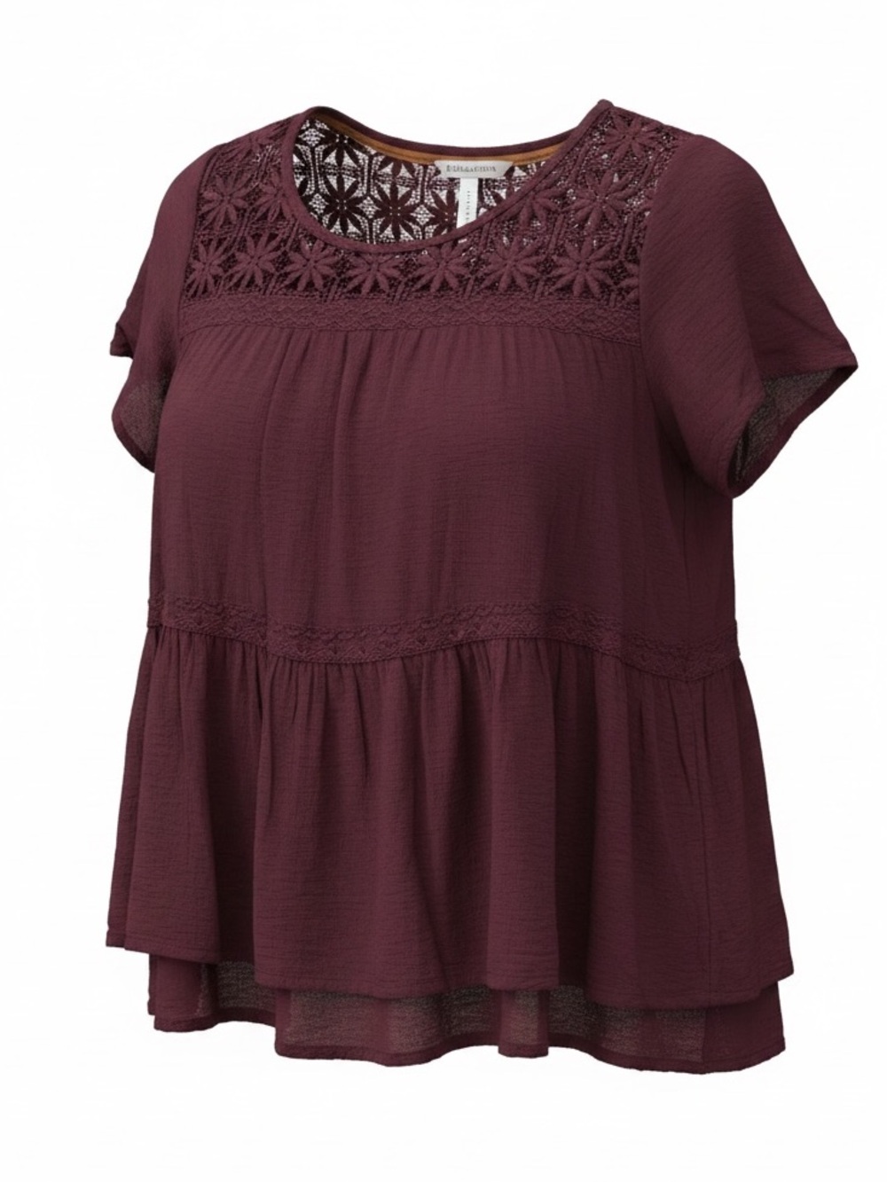 Xhilaration Burgundy Boho Blouse